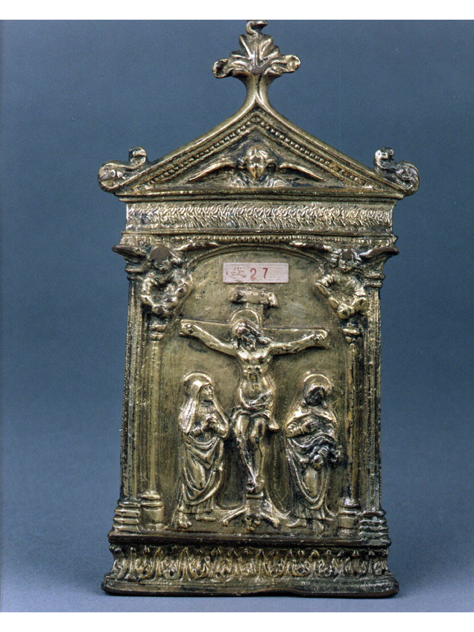 crocifissione di Cristo (pace) - bottega Italia settentrionale (primo quarto sec. XVI)