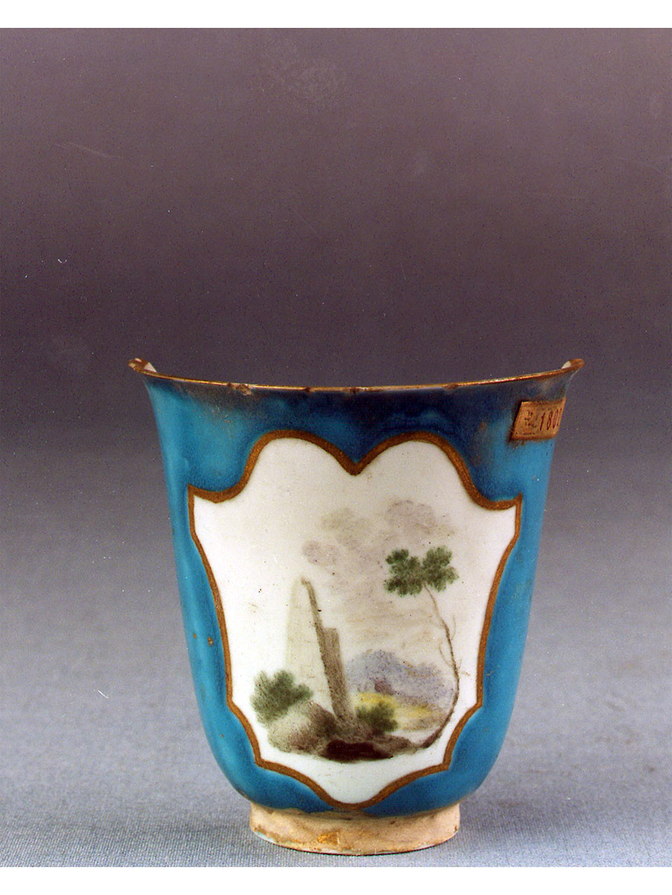 paesaggio (tazzina, frammento) - manifattura di Capodimonte (sec. XVIII)