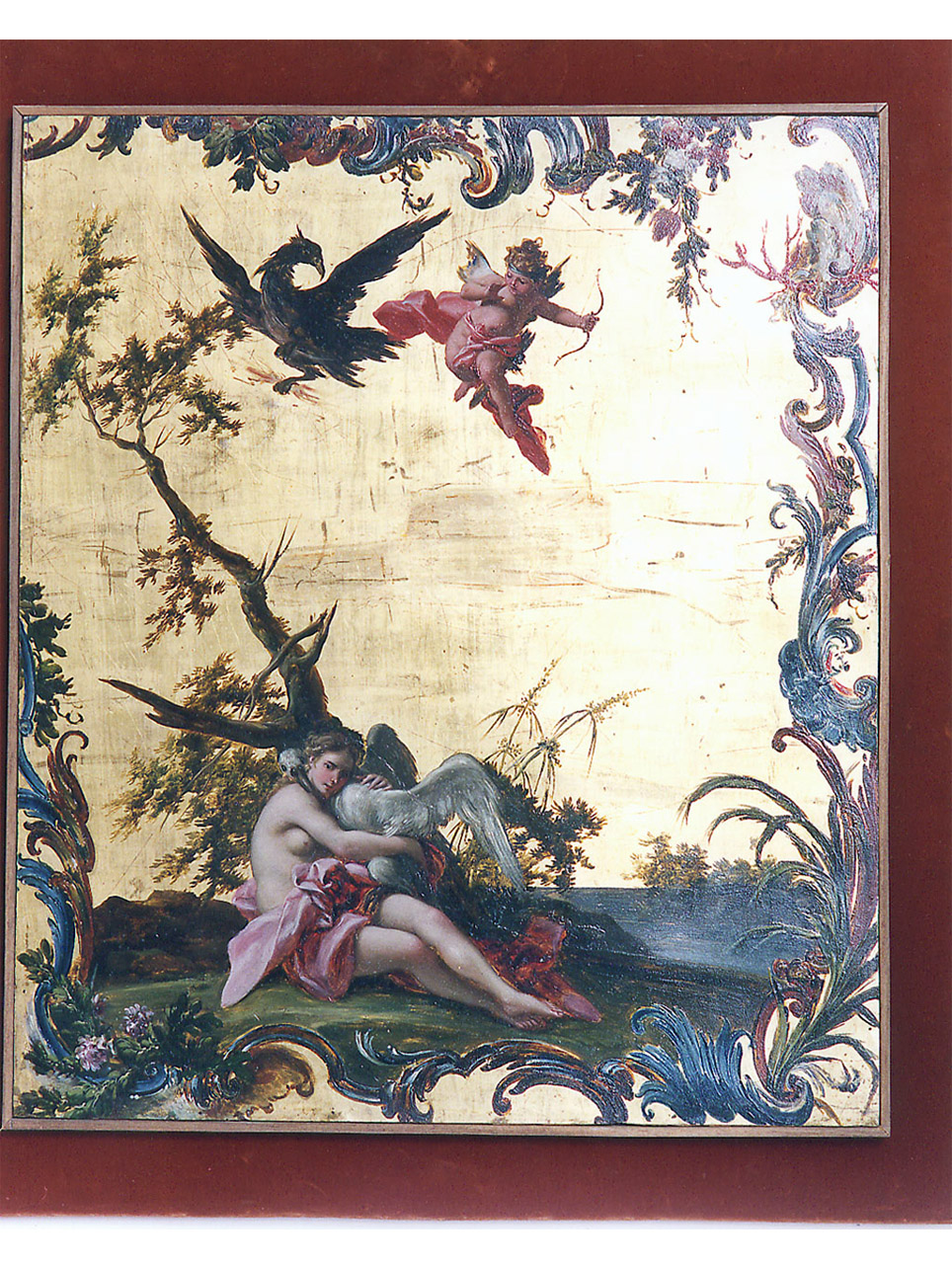 Leda e il cigno (dipinto) di Falciatore Filippo (sec. XVIII)