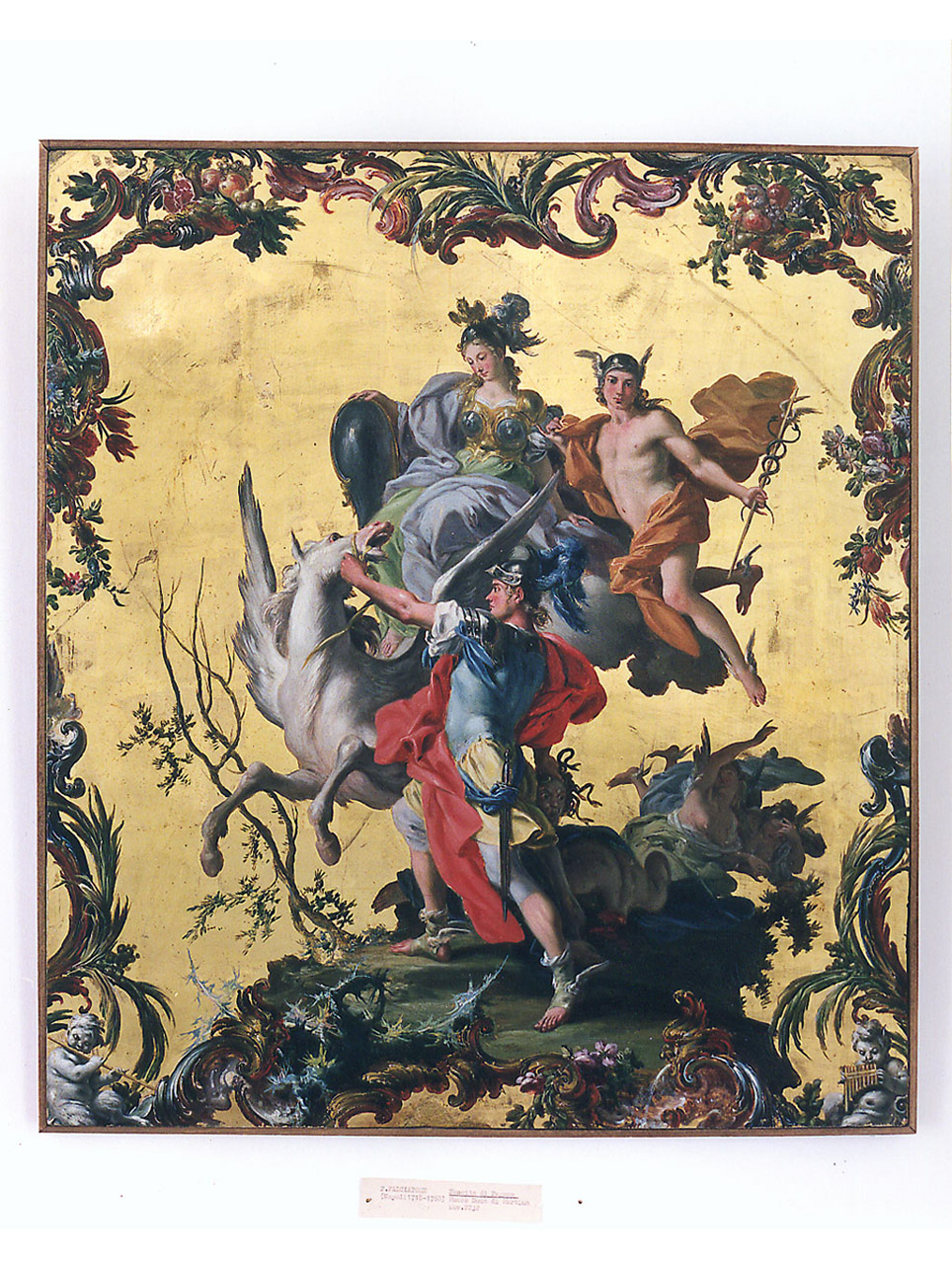 Minerva imbriglia Pegaso (dipinto) di Falciatore Filippo (sec. XVIII)