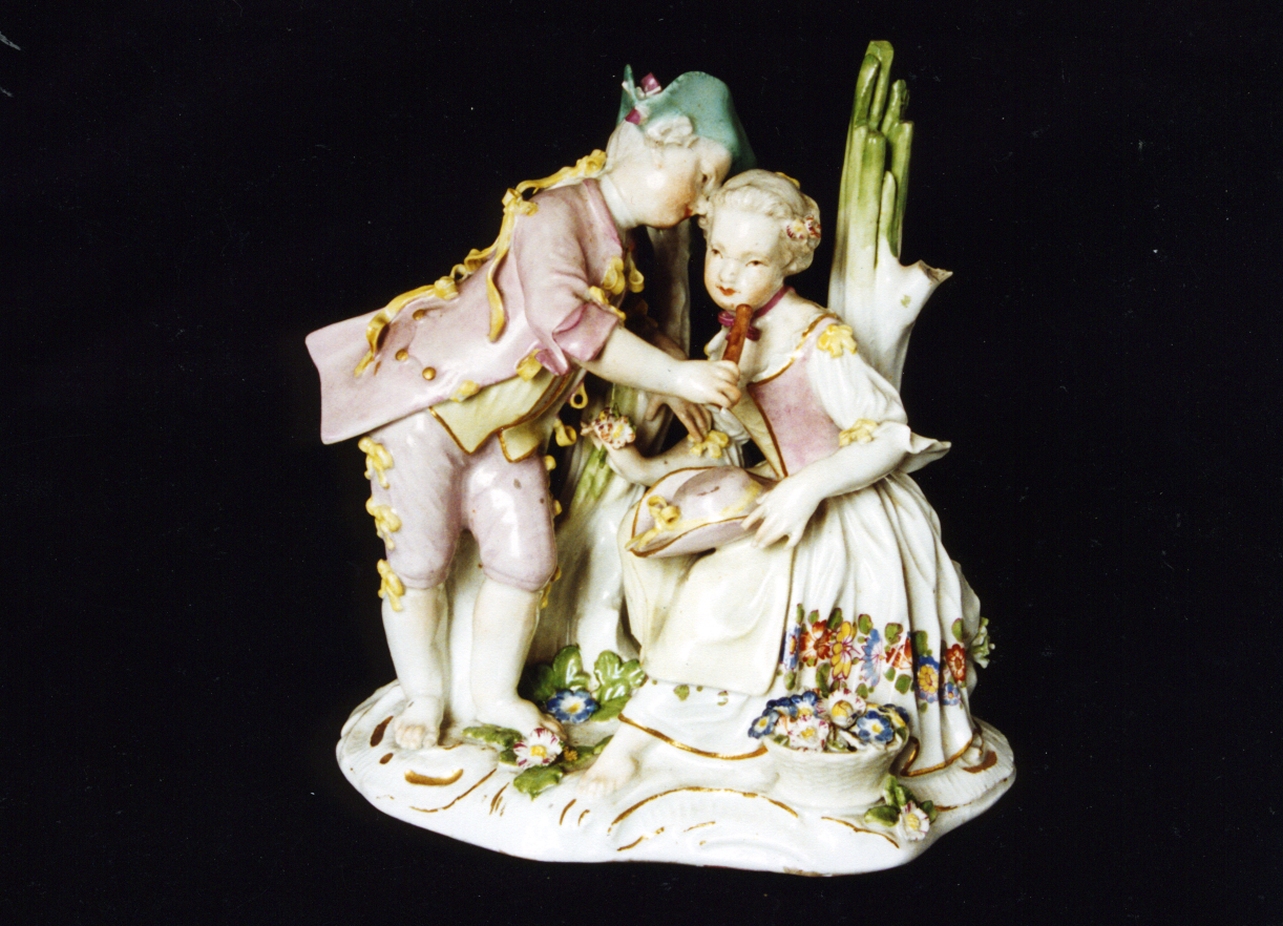giovani amanti (scultura miniaturistica) - manifattura di Meissen (sec. XVIII)