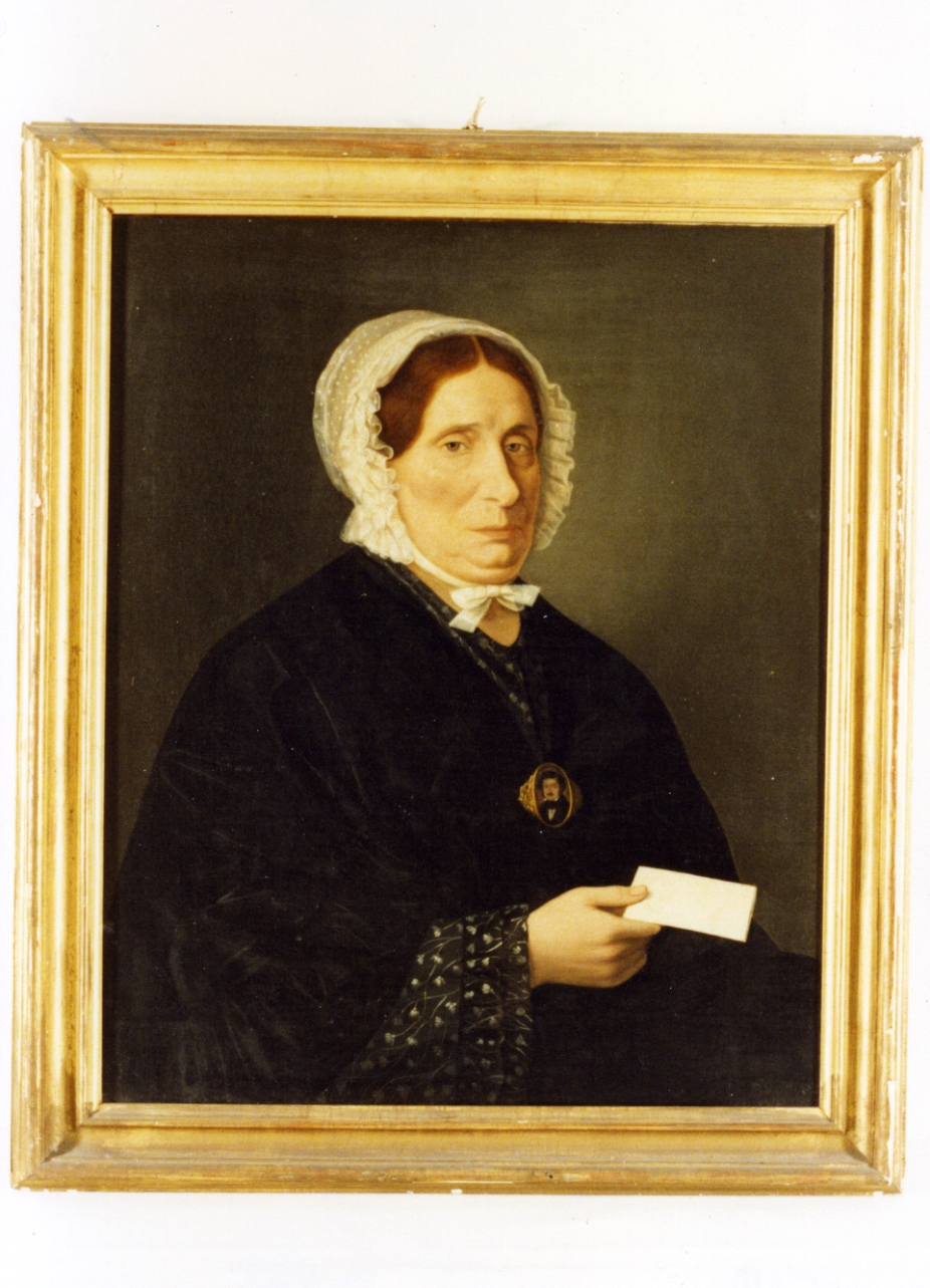 ritratto di donna (dipinto) - ambito napoletano (metà sec. XIX)