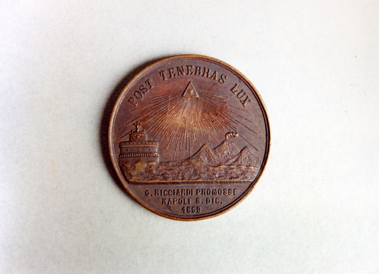 veduta di città (medaglia) - bottega piemontese (sec. XIX)