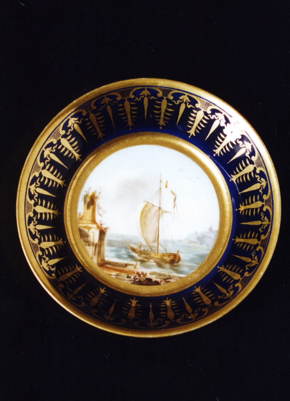 paesaggio marino (piattino) - manifattura di Sèvres (sec. XVIII)