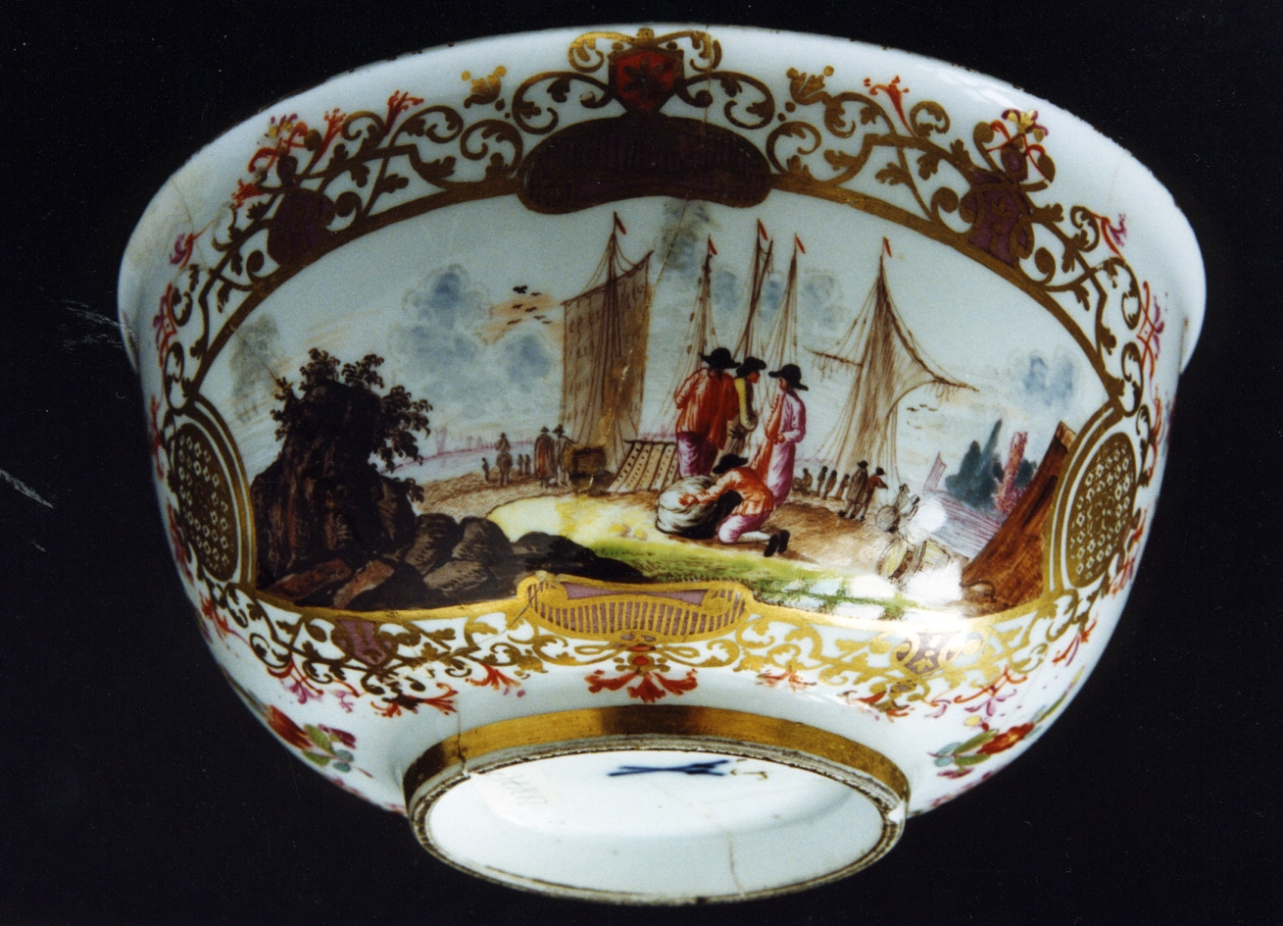 paesaggio marino (coppa) - manifattura di Meissen (sec. XVIII)