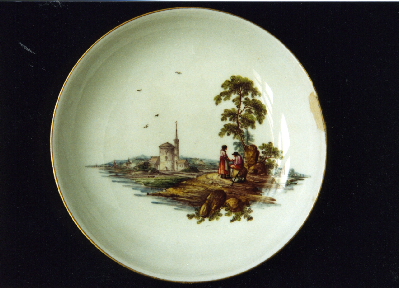 paesaggio marino (piattino) - manifattura di Meissen (sec. XVIII)