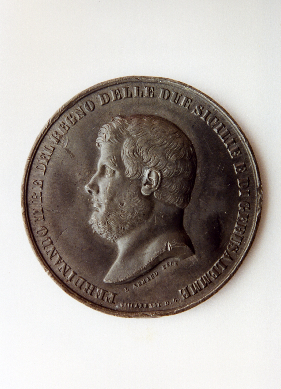 ritratto d'uomo (calco di medaglia) di Arnaud Luigi (sec. XIX)