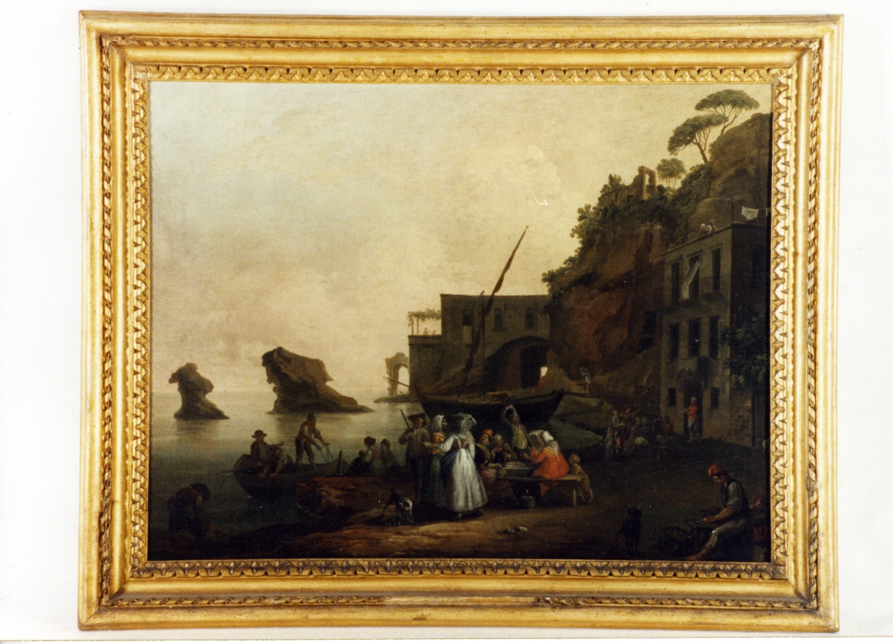 colazione alla Gaiola, paesaggio (dipinto) di Fabris Pietro (terzo quarto sec. XVIII)