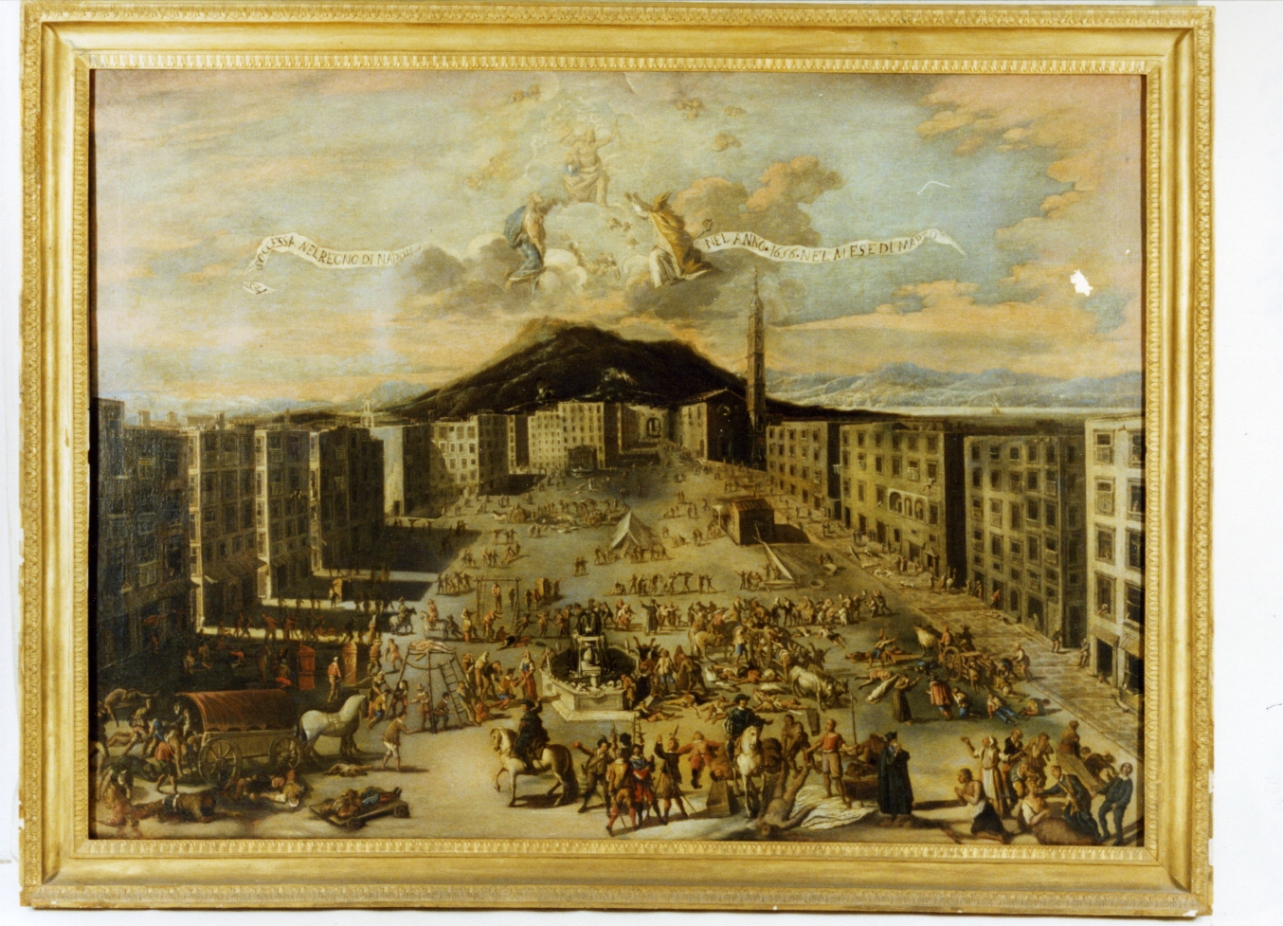 scena della peste del 1656 (dipinto) di Coppola Carlo (metà sec. XVII)