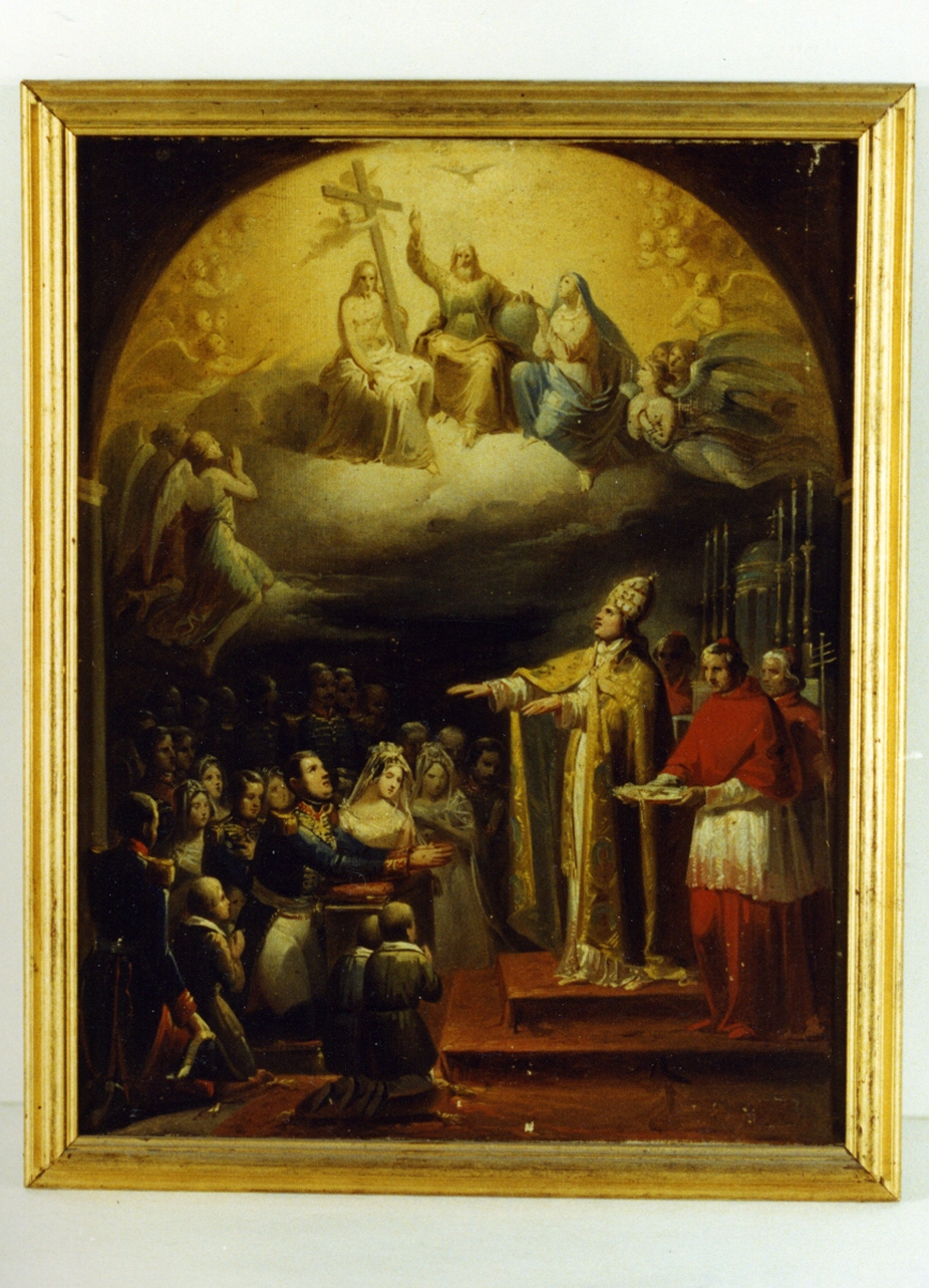 nozze di Ferdinando II di Borbone e Maria Teresa di Asburgo Lorena (dipinto) di Mancinelli Giuseppe (sec. XIX)