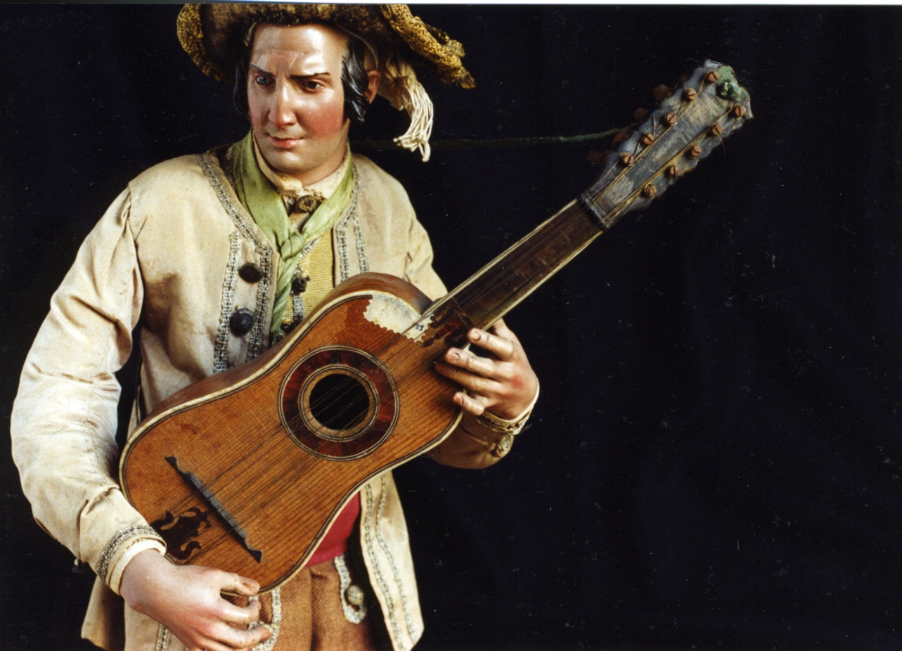 strumenti musicali (scultura miniaturistica) - manifattura napoletana (secc. XVIII/ XIX)
