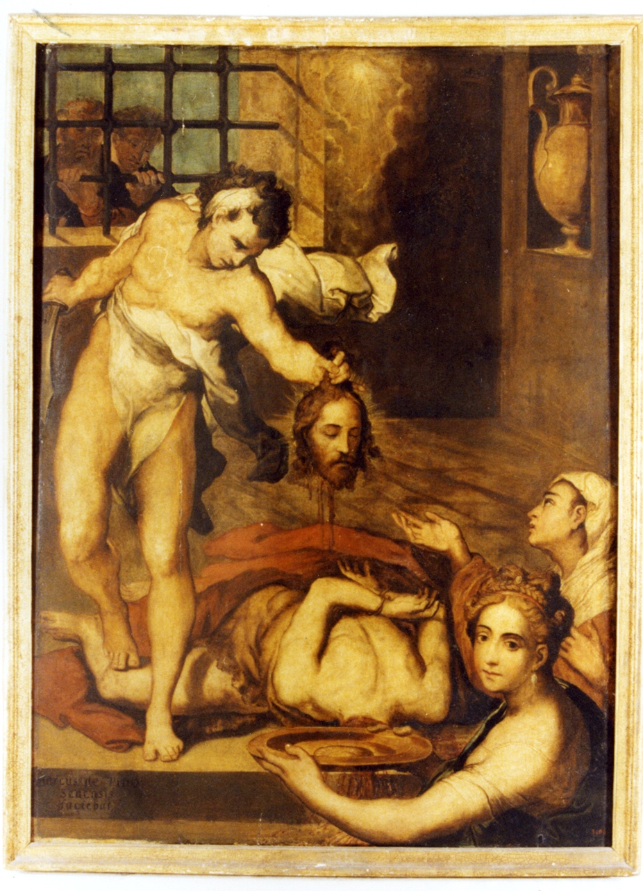 decapitazione di San Giovanni Battista (dipinto) di Pino Marco detto Marco da Siena (terzo quarto sec. XVI)