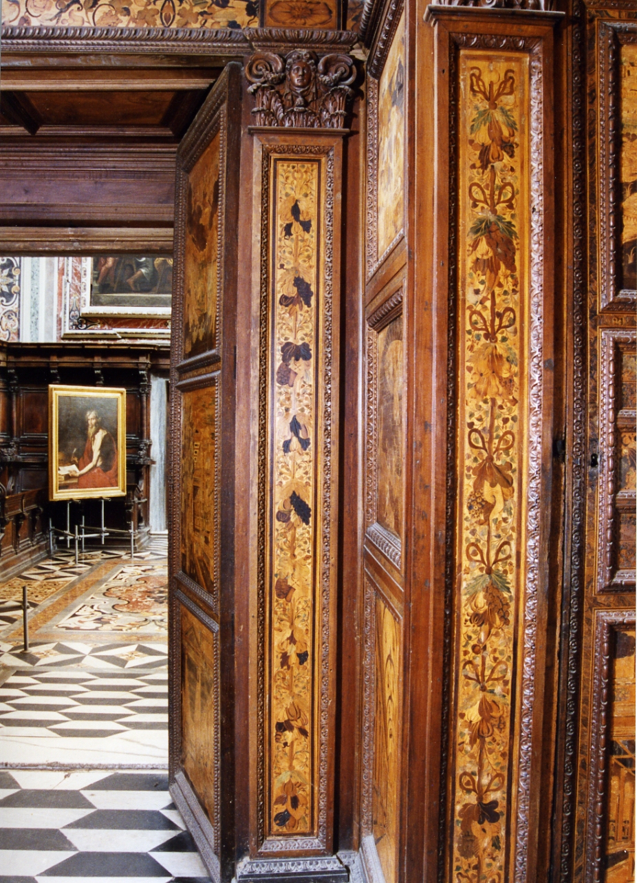 motivi decorativi floreali (lesena, serie) di Ferraro Nunzio, Ducha Lorenzo (secc. XVI/ XVII)