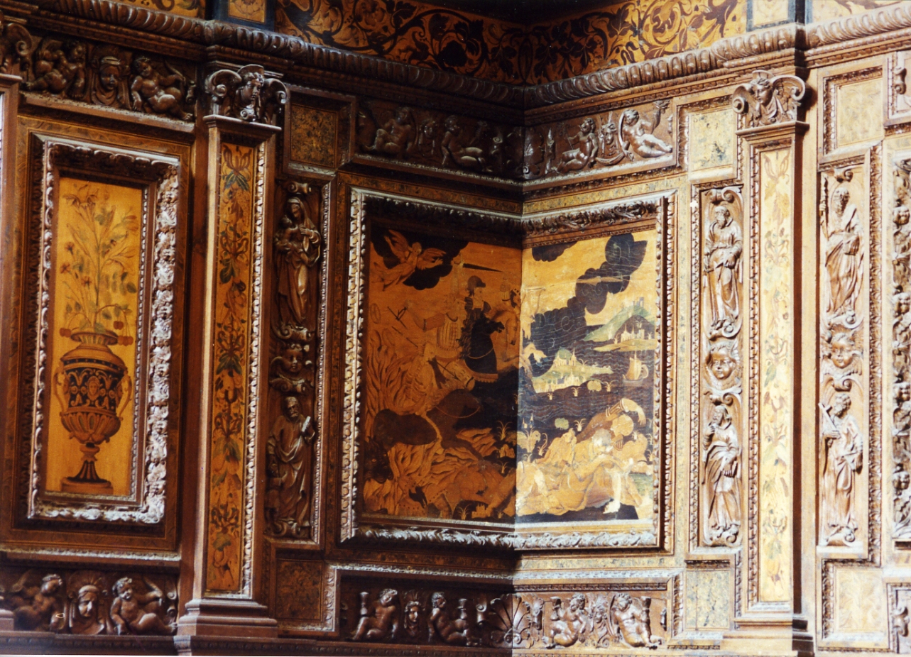 vergine (cornice) di Ducha Lorenzo (secc. XVI/ XVII)