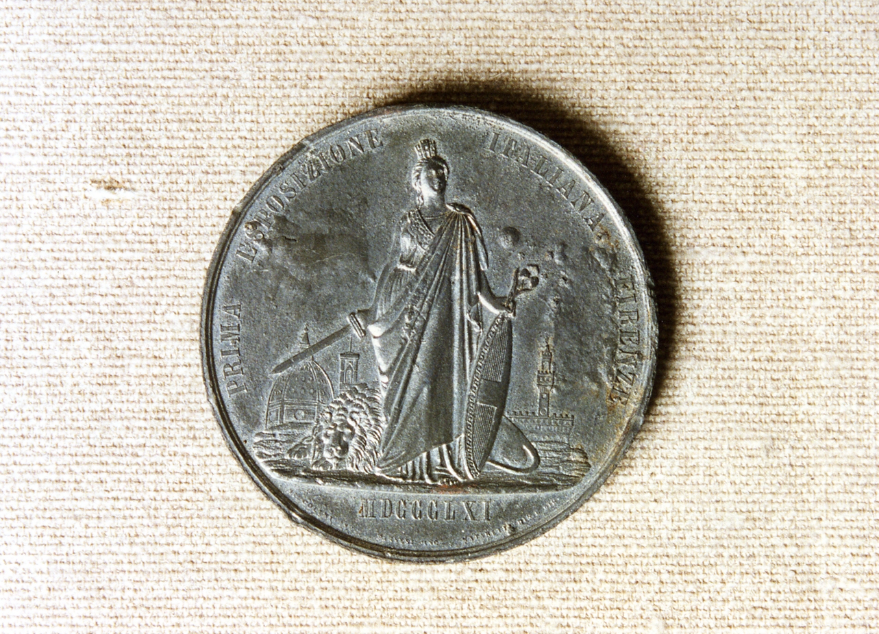 ritratto d'uomo (medaglia) - bottega italiana (sec. XIX)