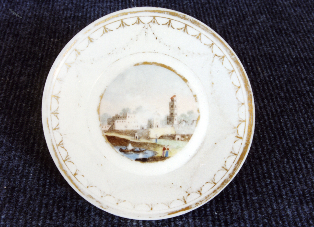 paesaggio (piattino) - manifattura svizzera (sec. XIX)