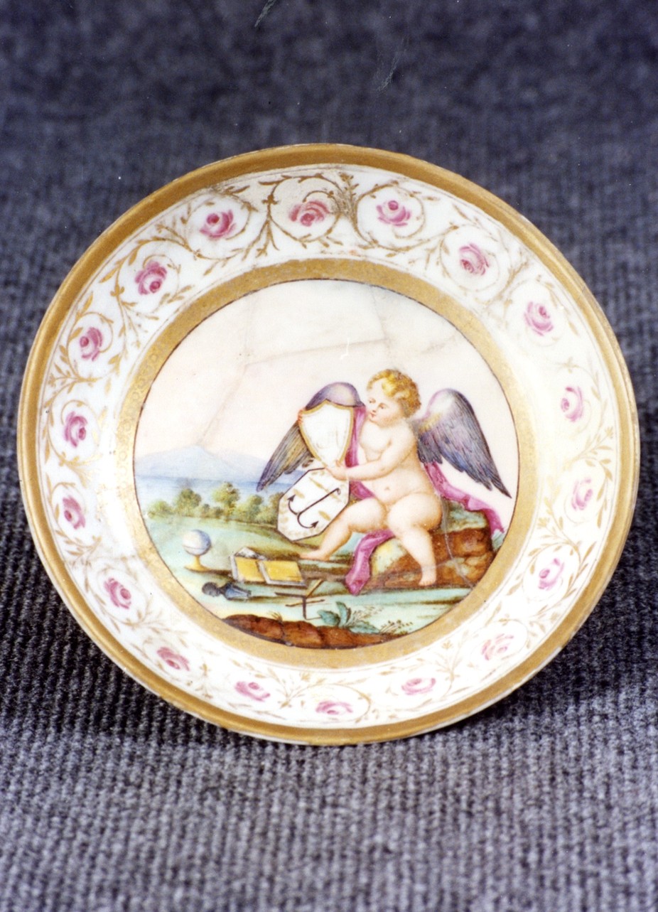 putto (piattino) - manifattura svizzera (sec. XIX)