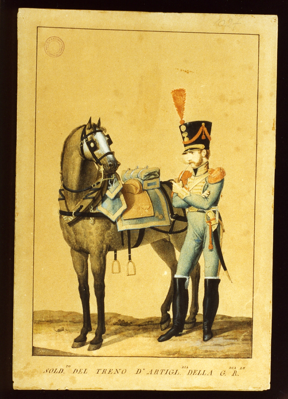 figura maschile (dipinto) - ambito napoletano (sec. XIX)