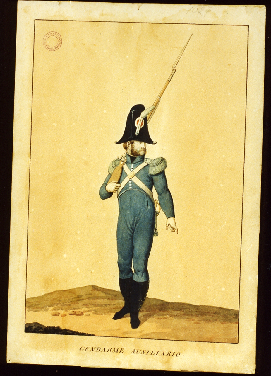 figura maschile (dipinto) - ambito napoletano (sec. XIX)