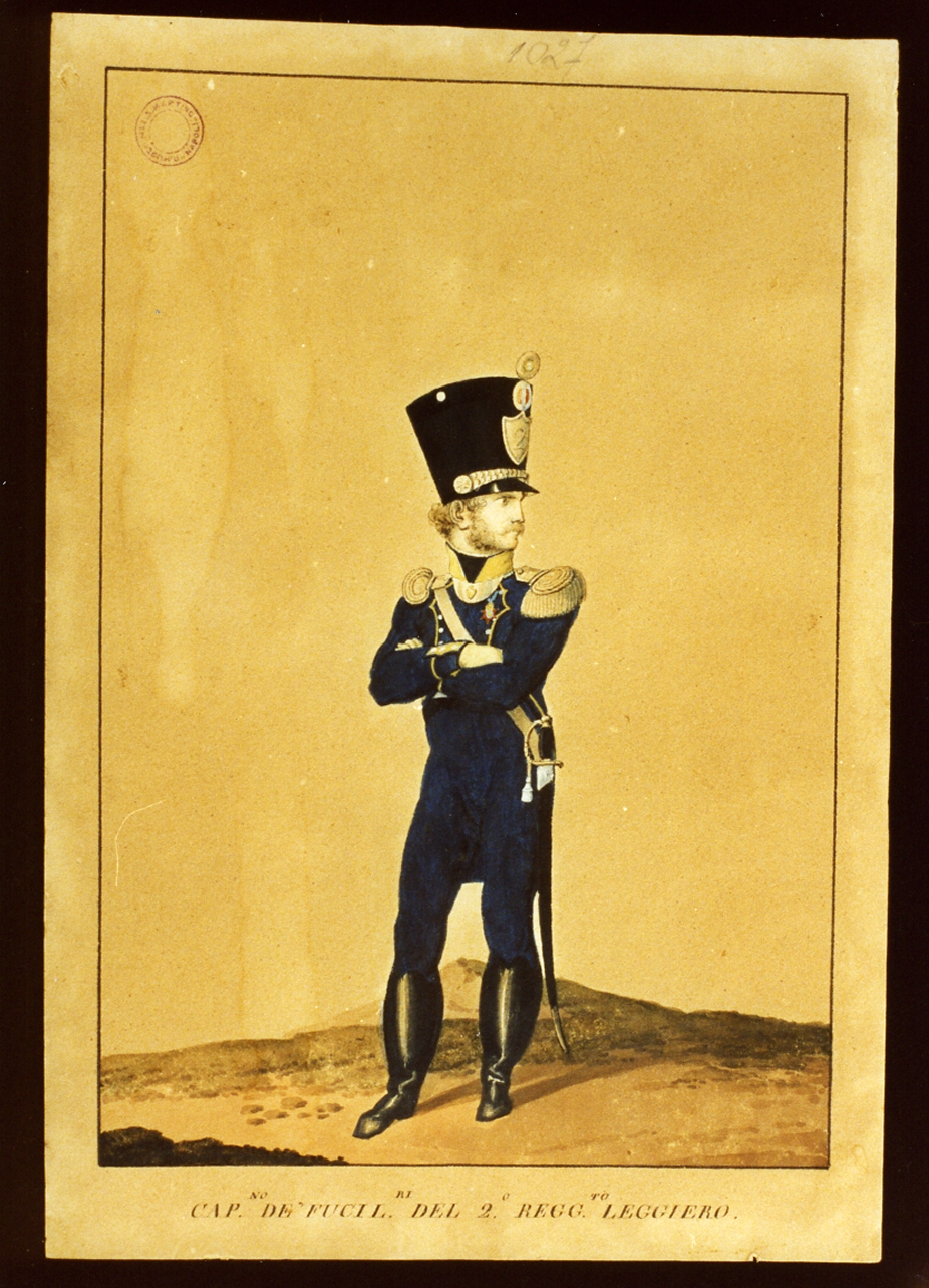 figura maschile (dipinto) - ambito napoletano (sec. XIX)