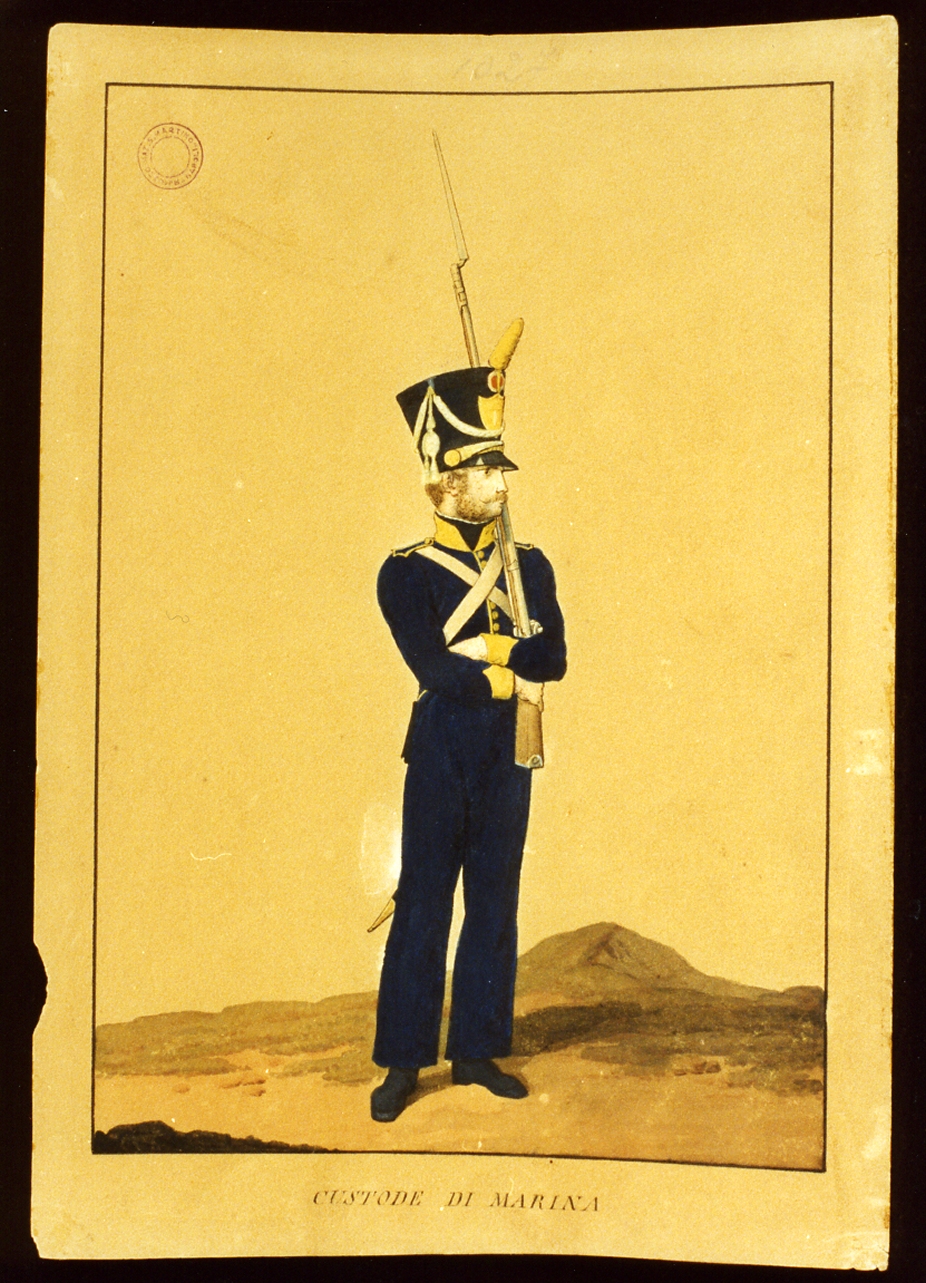 figura maschile (dipinto) - ambito napoletano (sec. XIX)