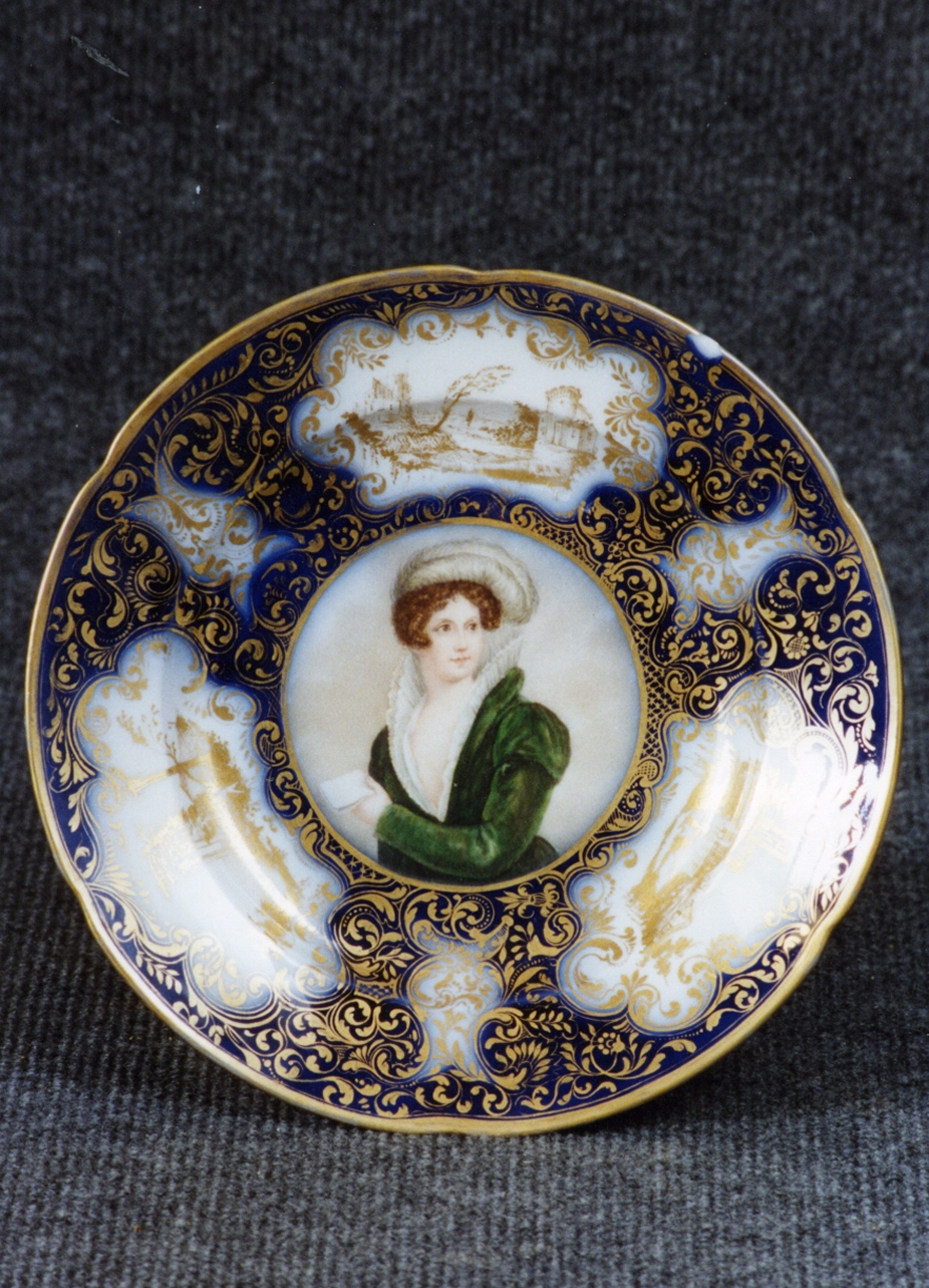 paesaggio con figura femminile (piatto) - manifattura di Sèvres (sec. XVIII)