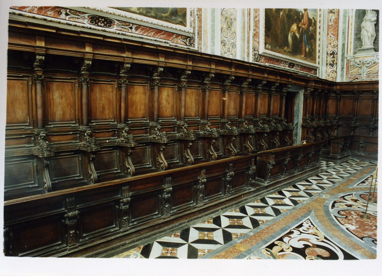 stalli del coro di De Orio Orazio, Mazzuoli Giovanni Antonio (sec. XVII)