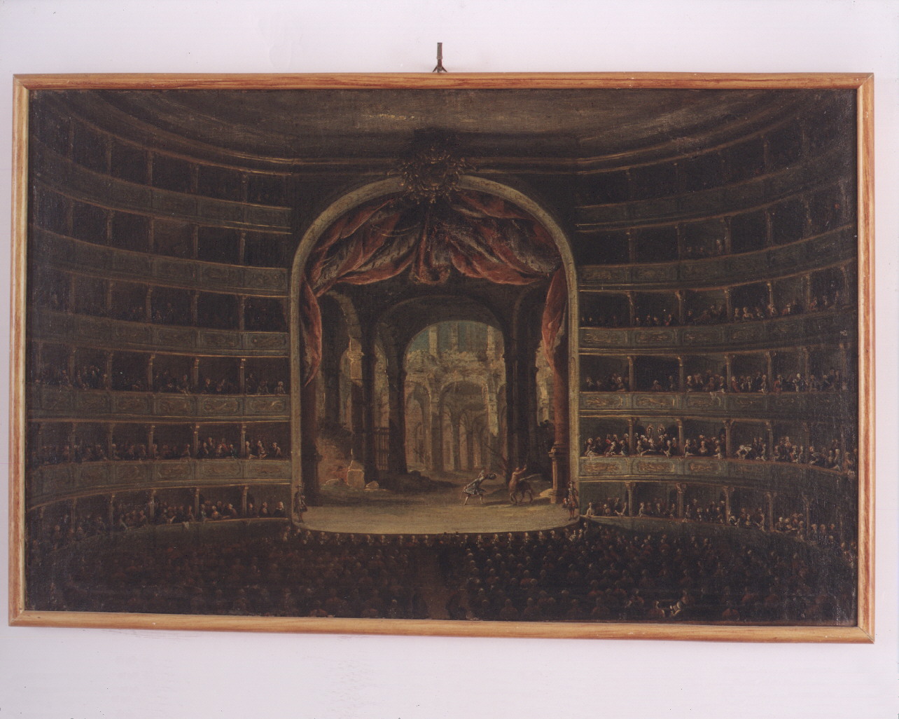interno del teatro di San Carlo (dipinto) di Foschini Michele (metà sec. XVIII)