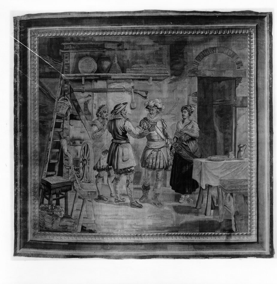 Enrico IV nella cucina del boscaiolo (arazzo, ciclo) di Duranti Pietro (sec. XVIII)