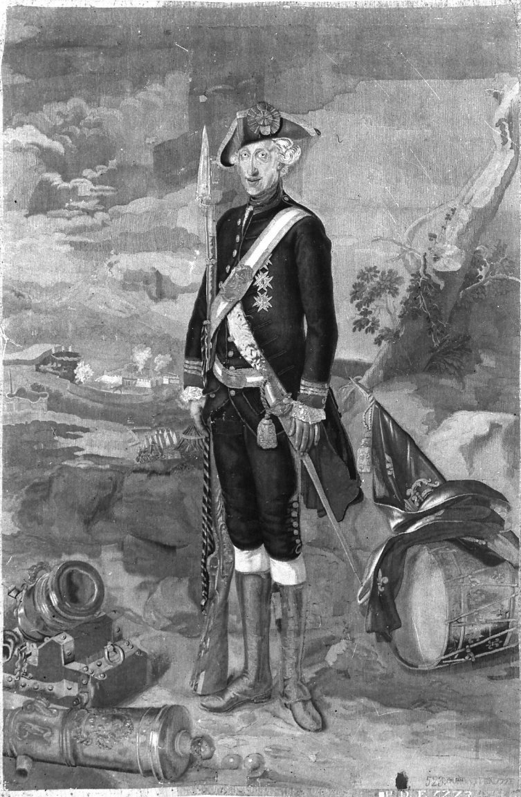 ritratto di Ferdinando IV in abiti militari (arazzo) di Duranti Pietro (sec. XVIII)