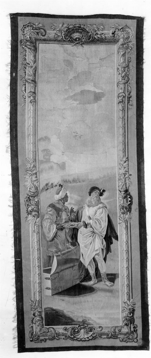 Giacobbe con un mercante etiope (arazzo) di Duranti Pietro (ultimo quarto sec. XVIII)