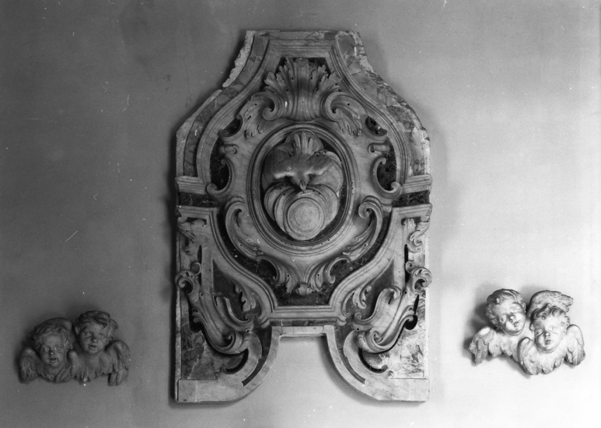 colomba dello Spirito Santo e cherubini (lastra) di Bottigliero Matteo (sec. XVIII)