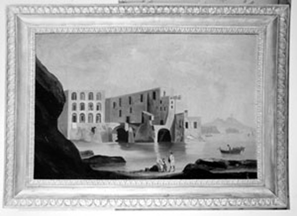veduta di città (dipinto) - ambito napoletano (secondo quarto sec. XIX)