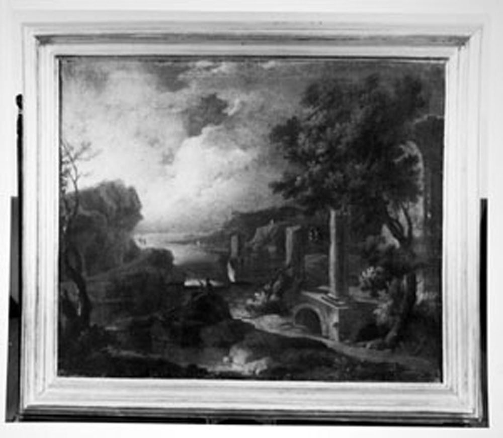 marina con ruderi, paesaggio (dipinto) di Martoriello Gaetano (fine/inizio secc. XVII/ XVIII)