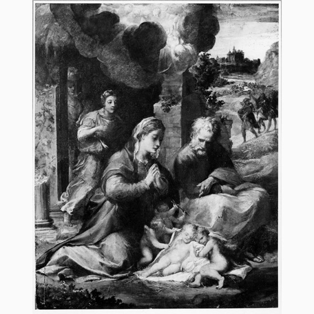 adorazione dei pastori (dipinto) di Anselmi Michelangelo detto Michelangelo da Lucca (sec. XVI)