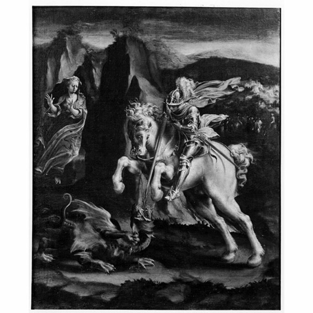 San Giorgio e il drago (dipinto) di Orsi Lelio (terzo quarto sec. XVI)
