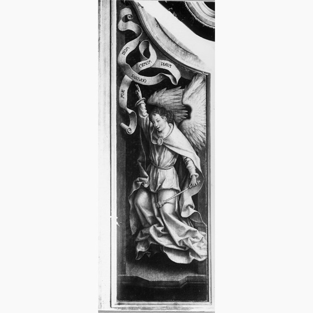 angelo annunciante (dipinto, elemento d'insieme) di Van Cleve Joos (sec. XVI)