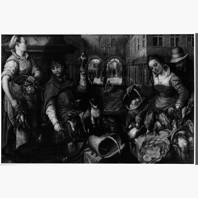 venditore di animali esotici (dipinto) di Beuckelaer Joachim (sec. XVI)