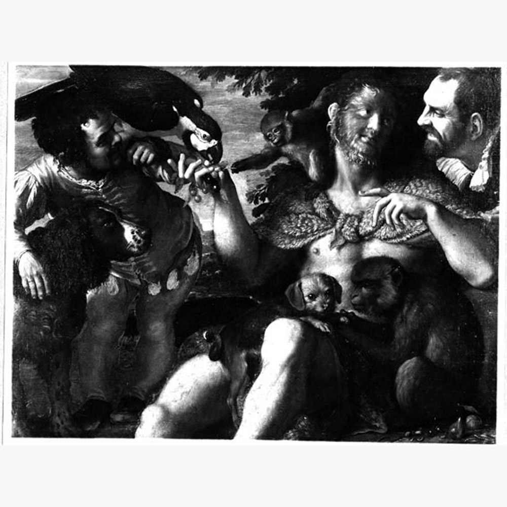 Arrigo peloso, Pietro matto e Amon nano (dipinto) di Carracci Agostino (sec. XVI)