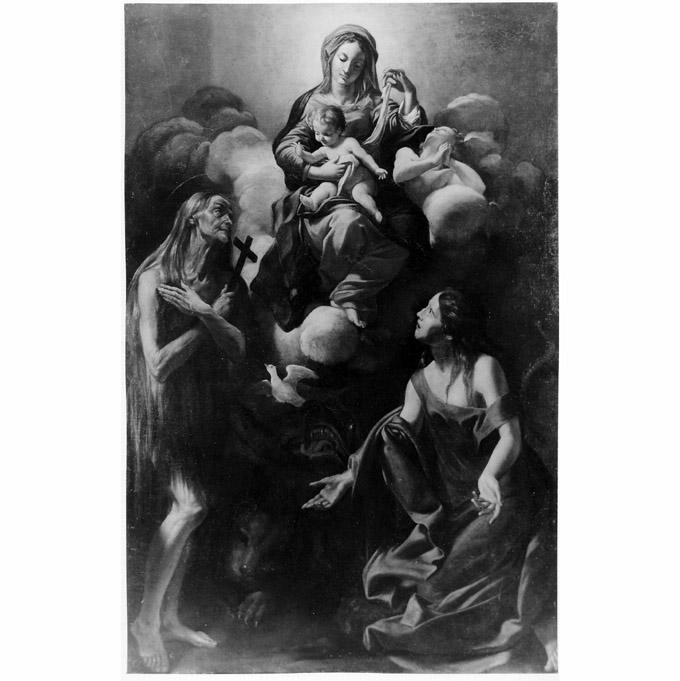 Madonna con Bambino (dipinto, opera isolata) di Lanfranco Giovanni (sec. XVII)