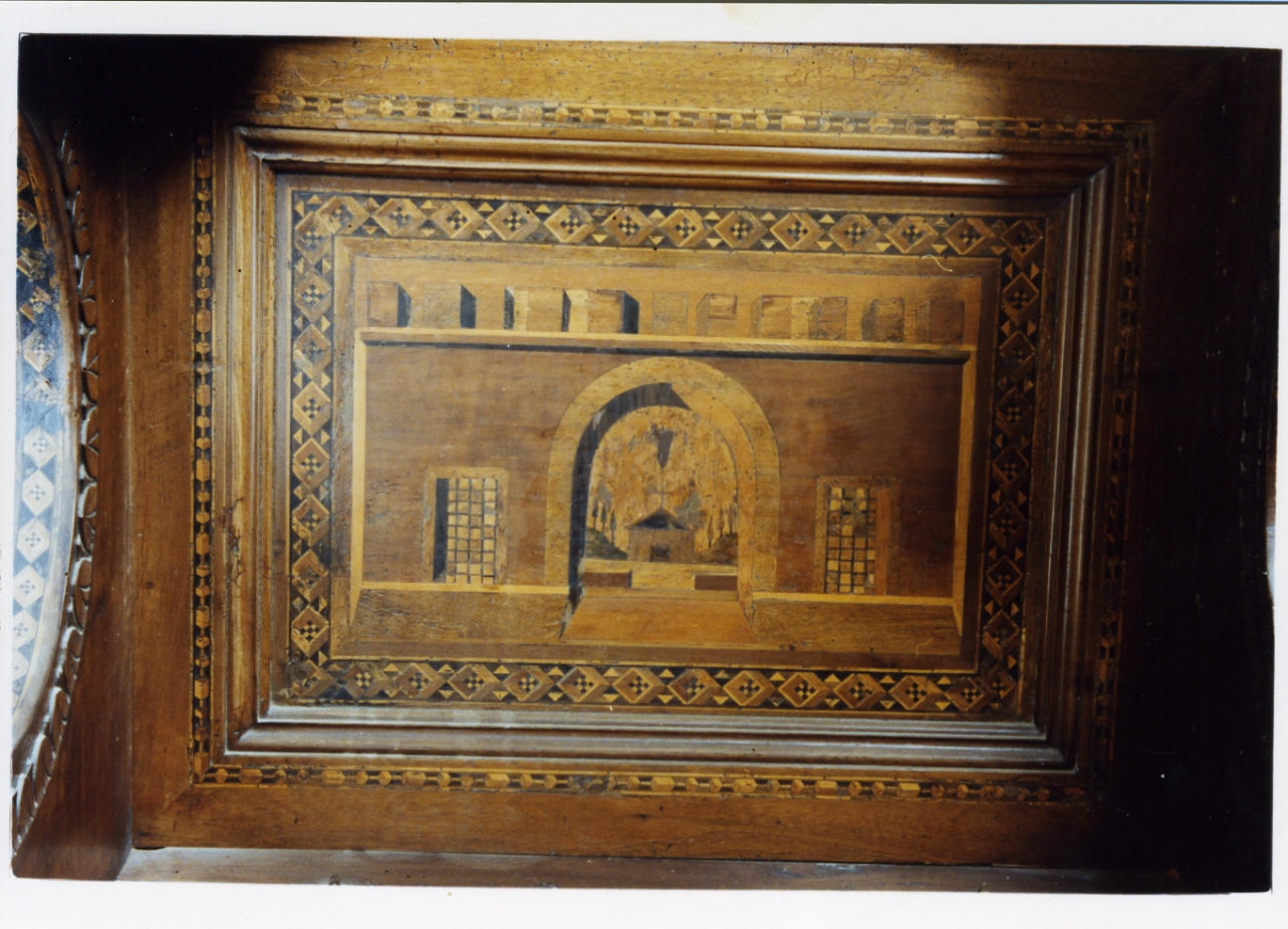 paesaggio (spalliera, serie) - bottega toscana (sec. XVI)