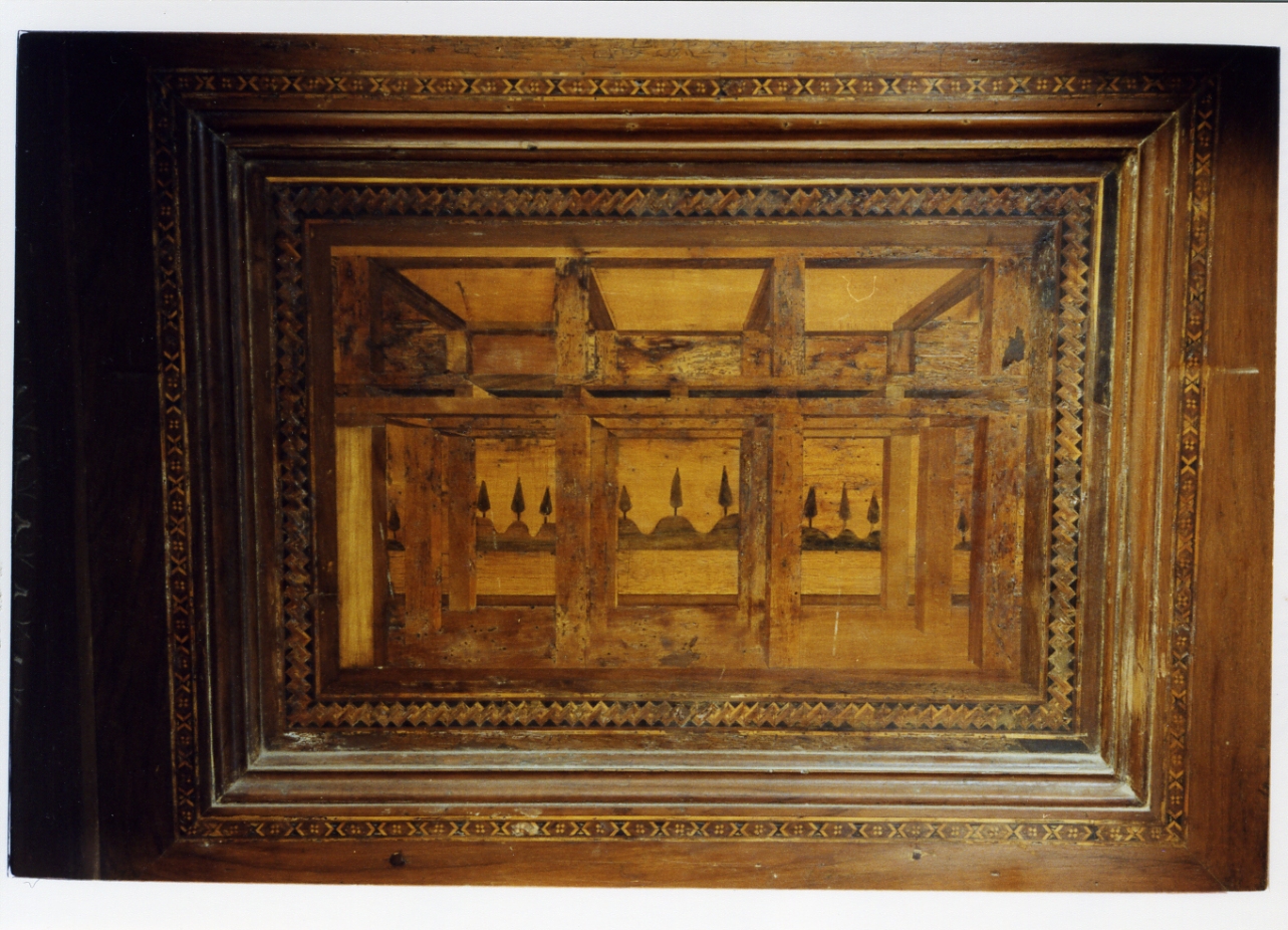 paesaggio (spalliera, serie) - bottega toscana (sec. XVI)