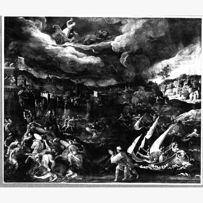 battaglia (dipinto, opera isolata) - ambito fiammingo (fine sec. XVI)