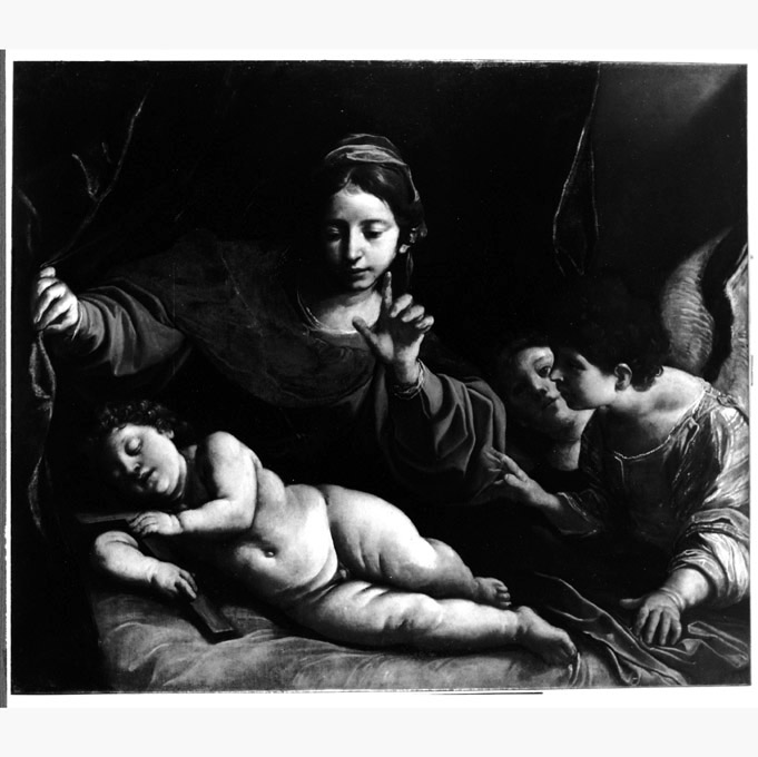 Madonna con Bambino (dipinto, opera isolata) di Tiarini Alessandro (sec. XVII)