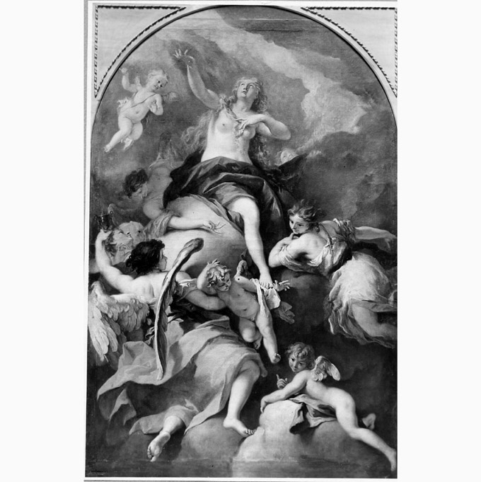 Santa Maria Maddalena portata in cielo dagli angeli (dipinto, opera isolata) di Ricci Sebastiano (inizio sec. XVIII)