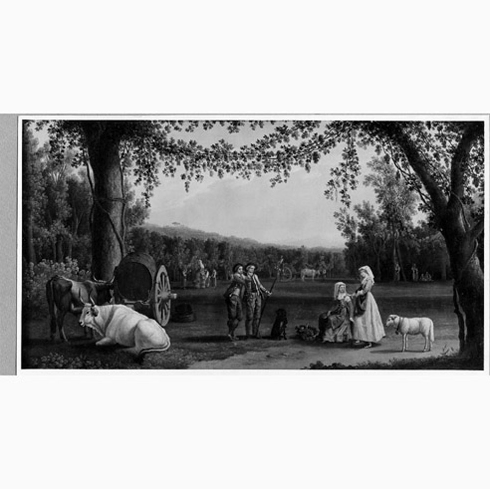 scena campestre con figure (dipinto, serie) di Hackert Philipp (sec. XVIII)
