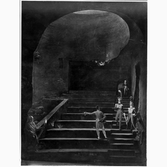 i figli di Murat visitano gli scavi di Ercolano (dipinto, opera isolata) di Lemasle Louis Nicolas (sec. XIX)