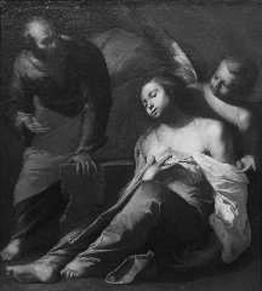 Sant'Agata in carcere curata miracolosamente da San Pietro (dipinto) di De Bellis Antonio (sec. XVII)