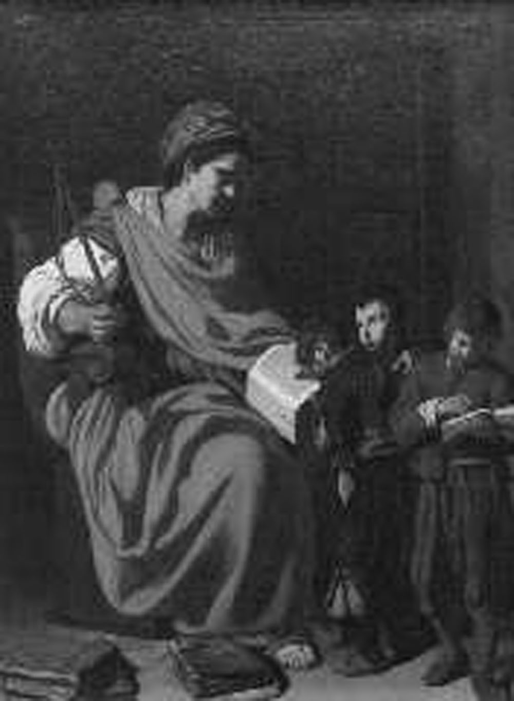 maestra di scuola (dipinto) di Falcone Aniello (sec. XVII)