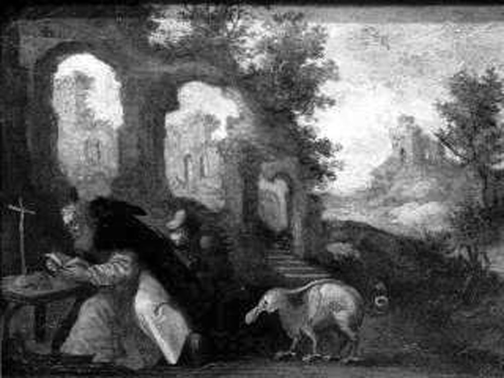 tentazioni di Sant'Antonio Abate (dipinto) - ambito fiammingo (fine sec. XVII)